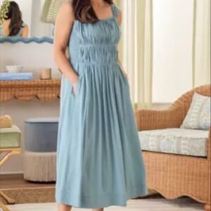 Anthropology Crown and Ivy Blue Midi Dress NWT